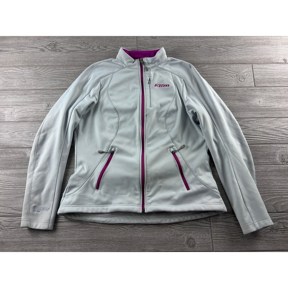 Klim Whistler Jacket 4123 Womens Large Gray Purple Windstopper Softshell Active